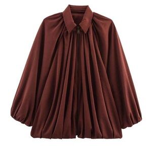Elegant Chocolate Brown Flowy Women's Top